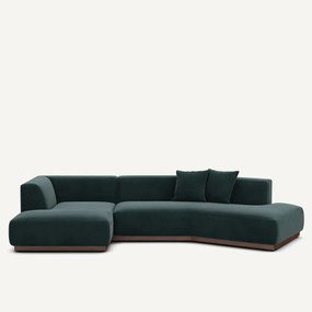 Linker open hoekbank fluweel, Jacopo