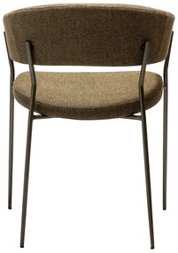 Dan-Form Reboot Eetkamerstoel Met Ronde Rug Boucle Dark Olive Groen