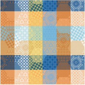 Jacquard katoenen tafelkleed Mille Zelliges Caliente