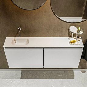 Mondiaz Ture 120cm toiletmeubel talc met wastafel talc links geen kraangat