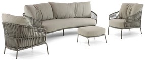 Stoel en Bank Loungeset 5 personen Aluminium/rope Taupe  4 Seasons Outdoor Capalbio