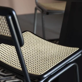 Zuiver Jort Retro Stoel Met Rotan Zwart