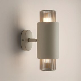 Dubbele wandlamp, scharnierend, in ijzer en opaline glas, Leila