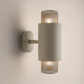 Dubbele wandlamp, scharnierend, in ijzer en opaline glas, Leila