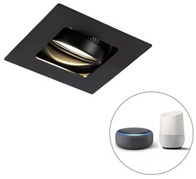 Moderne Smart inbouwspot zwart incl. WiFi GU10 - Artemis Modern, Design GU10 vierkant Binnenverlichting Lamp