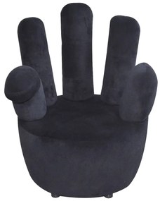 vidaXL Stoel handvormig fluweel zwart