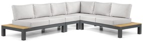 Loungeset 6 personen Aluminium/Teak Grijs Lifestyle Garden Furniture Vittoria