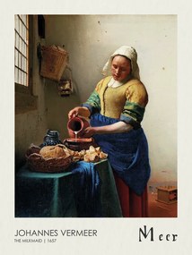 Kunstreproductie The Milkmaid (1657), Johannes Vermeer