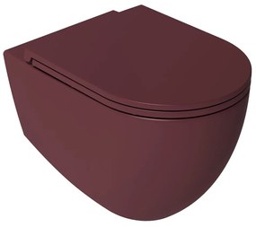 Sapho Infinity mat bordeaux rood toiletpot randloos met softclose zitting