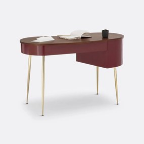 vintage bureau met laagje notelaar, Topim