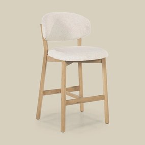 Eleonora Mikky Luxe Barstoel Eiken En Beige Stof