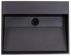 Lambini Designs Arona wastafel quartz 60cm zonder kraangat zwart mat