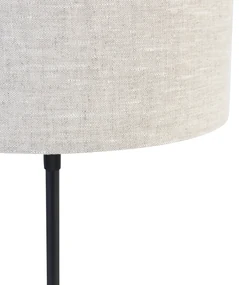 Tafellamp zwart verstelbaar met kap lichtgrijs 35 cm - Parte Design E27 rond Binnenverlichting Lamp