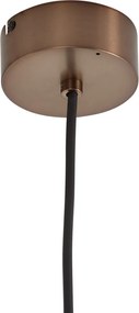 Art Deco hanglamp donker brons met ribbel glas IP44 - Walcott