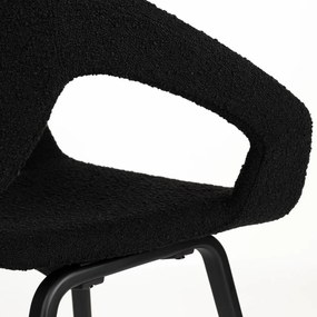 Zuiver Flexback Design Eetkamerstoel Zwart Boucle