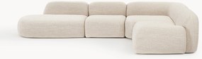 Modulaire bouclé XL hoekbank Wolke met chaise longue