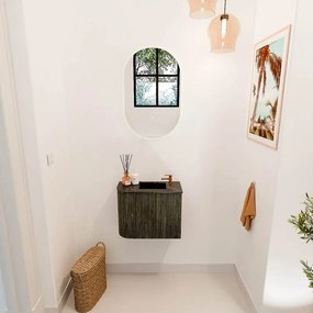 Mondiaz Joya DLux 50cm toiletmeubel ronding links shadow met wastafel faye rechts 1 kraangat lava