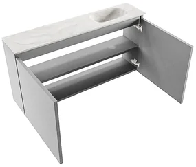 Mondiaz Ture DLux toiletmeubel 100cm plata met wastafel ostra rechts zonder kraangat