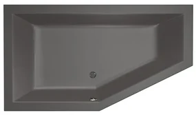 Xenz Society 160 ligbad - 160x90cm - met overloop - zonder afvoer - Hoekopstelling links - Acryl Antraciet Mat 6881-05