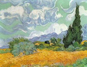 Vincent van Gogh - Kunstdruk Wheatfield with Cypresses, 1889, (40 x 30 cm)