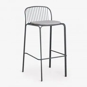 Anerina Hoge Tuinstoel Van Staal Grijs – Grafiet & ↑75 Cm & Zand Grijs - Sklum