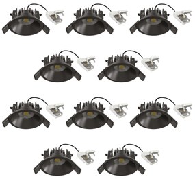 Set van 10 Ivar Inbouwspot Zwart