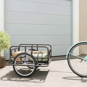 vidaXL Fietstrailer 130x73x48,5 cm staal zwart