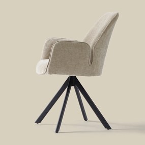 Beige Eetkamerstoel Met Armleuningen