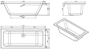 Lambini Designs Cube Bubbelbad 170x75cm 6 hydro jets