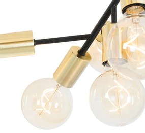 Design plafondlamp zwart met goud 12-lichts - Juul Design E27 Binnenverlichting Lamp
