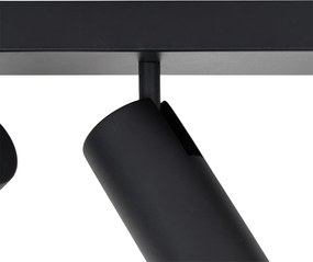 Smart plafondspot zwart 2-lichts verstelbaar incl. 2 Wifi GU10 50mm - Renna