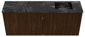 Mondiaz Joya DLux 100cm toiletmeubel walnut met wastafel faye rechts 1 kraangat lava