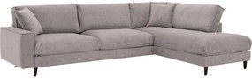 Goossens Bank Jonas beige, stof, 3,5-zits, urban industrieel met ligelement rechts