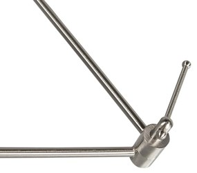 Hanglamp staal met kap 35 cm lichtgrijs verstelbaar 2-lichts - Blitz