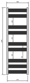 Eastbrook Pelago handdoekradiator 50x120cm aluminium 549W aluminium