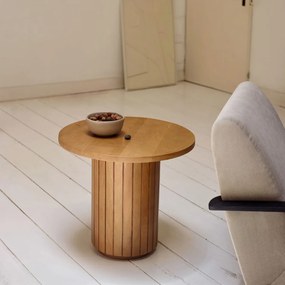 Kave Home Licia Ronde Bijzettafel Massief Acacia Hout - 60 X 60cm.