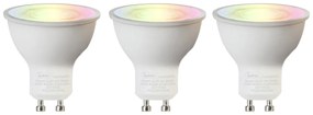 Set van 3 smart GU10 RGBW LED lampen 5W 350 lm 2200-4000K