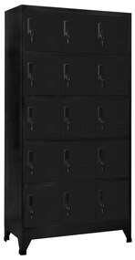 vidaXL Lockerkast 90x40x180 cm staal zwart