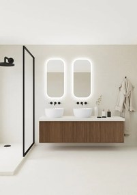 Sapho Manor spiegel met afgeronde hoeken en led verlichting 50x100cm