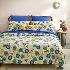 Kussensloop in perkalkatoen, bloemenprint, MOWAN