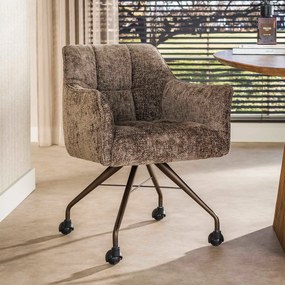 Raster Armstoel Met Wieltjes Taupe