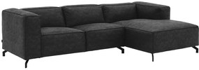 Goossens Bank Calvin antraciet, micro leer, 2,5-zits, modern design