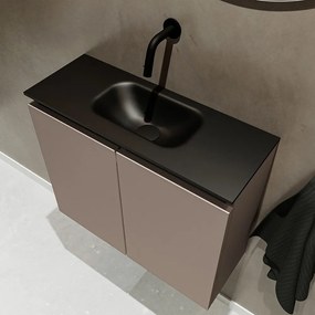 Mondiaz Ture 60cm toiletmeubel smoke met wastafel urban midden geen kraangat