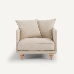 Fauteuil in bouclé stof, Lazare