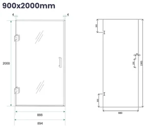 Saniclear Modern Antique rookglas douchecabine 90x90cm met 90cm deur anti-kalk verouderd messing