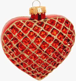 Handbeschilderde kerstboomhanger Waffle Heart