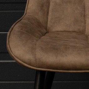 Eetkamerstoel - Loena - stof Cowboy retro lederlook taupe