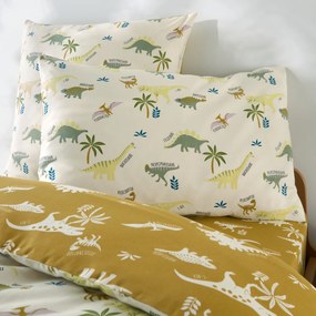 Kinderdekbedovertrek, biologisch katoen, dinosaurusprint, ALNIS