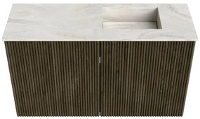 Mondiaz Joya DLux 70cm toiletmeubel shadow met wastafel faye rechts zonder kraangat ostra