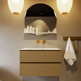Mondiaz Vica DLux badmeubel 80cm oro 2 lades met wastafel glace midden zonder kraangat